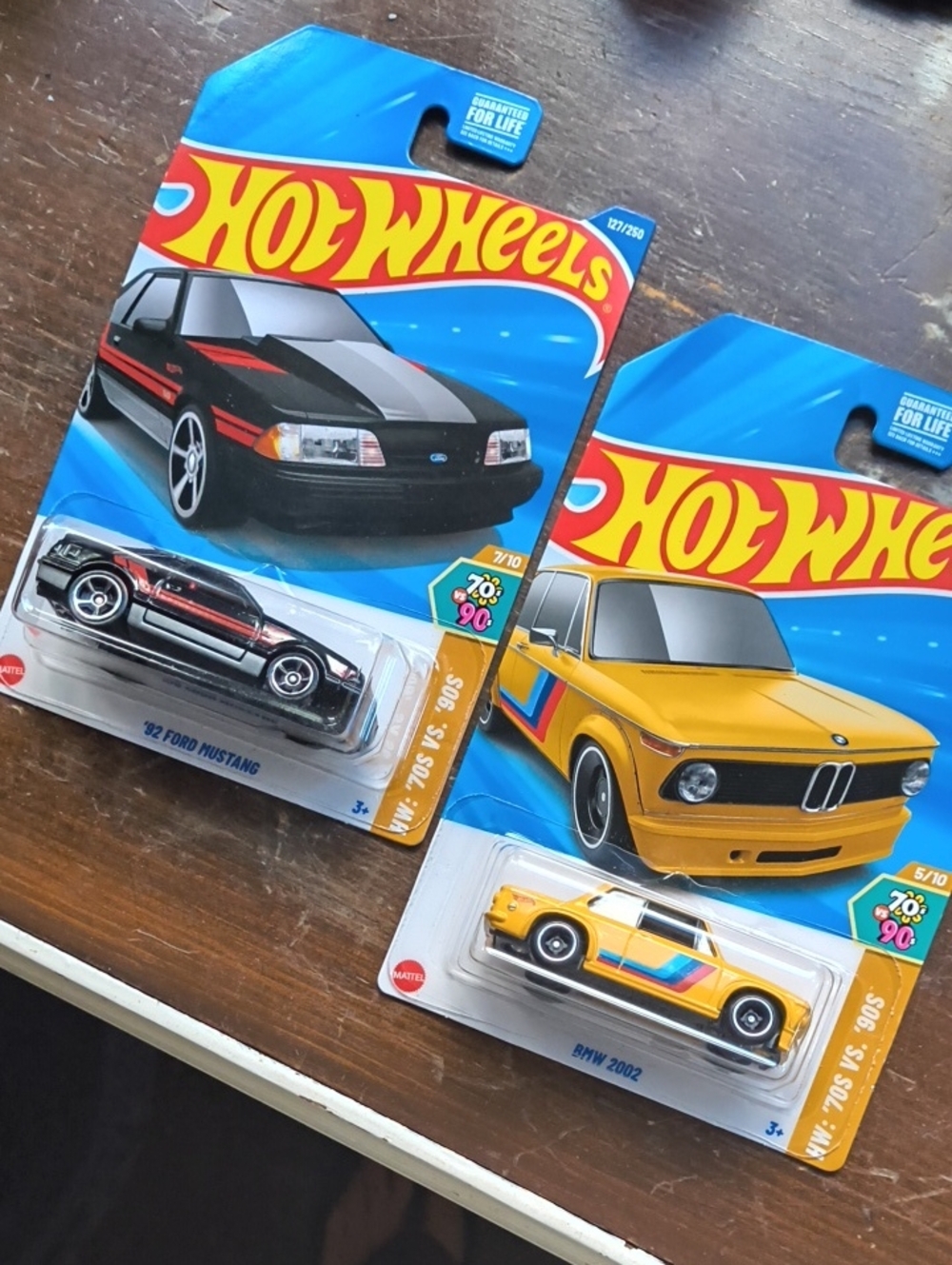 Mattel Hot Wheels BMW 2002 Yellow And Ford Mustang Black Great! 5 And 7 Of Ten